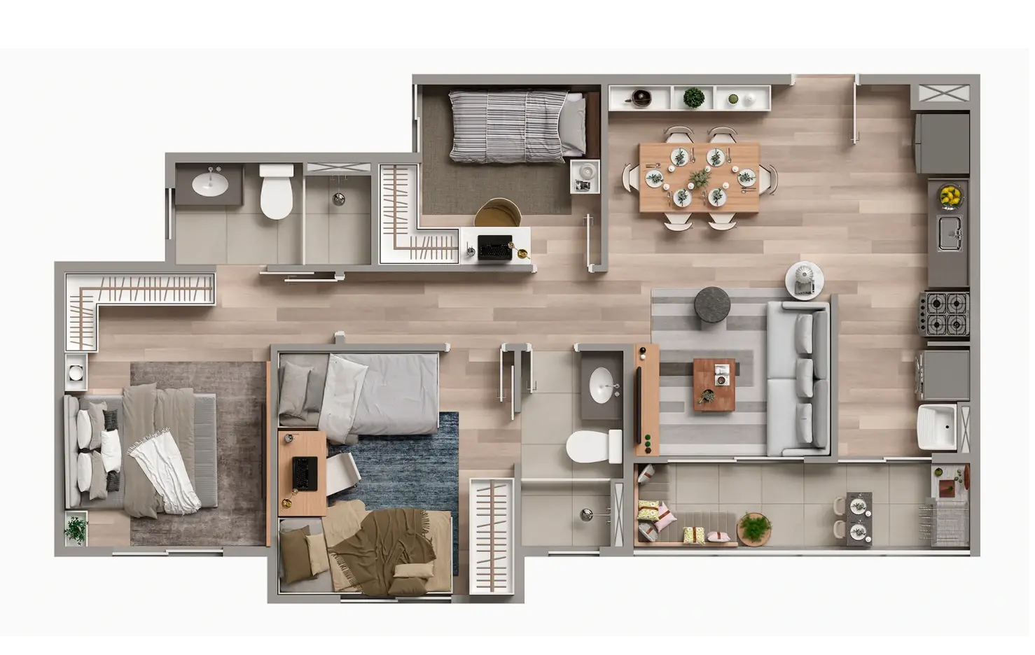 Planta 57,25 m²